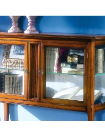 VETRINA CLASSICA 2 PORTE IN LEGNO GREZZO L.110 P.40 H.100