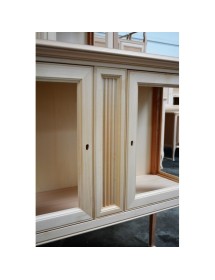 VETRINA CLASSICA 2 PORTE IN LEGNO GREZZO L.110 P.40 H.100