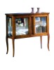MOBILI 2G - VETRINA CLASSICA IN LEGNO 2 PORTE FINITURA BASSANO L.110 P.40 H.100