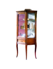 VETRINA CLASSICA IN LEGNO 1 PORTA 1 CASSETTO FINITURA BASSANO L.55 P.40 H.140