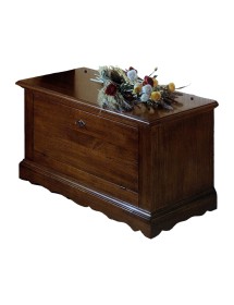 Cassapanca doppia apertura in legno tinta noce scuro 100x43x50