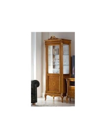 MOBILI 2G - VETRINA CLASSICA IN LEGNO 1 PORTA FINITURA BASSANO L.76 P.44 H.190