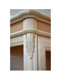 VETRINA CLASSICA 2 PORTE 1 CASSETTO IN LEGNO GREZZO L.61 P.41 H.190