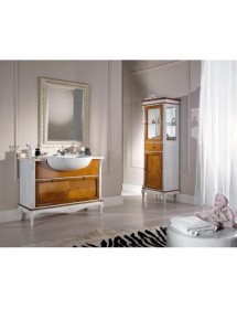 VETRINA CLASSICA 2 PORTE 1 CASSETTO IN LEGNO GREZZO L.61 P.41 H.190