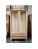 MOBILI 2G - VETRINA CLASSICA  2 PORTE 3 CASSETTI IN LEGNO GREZZO L.108 P.40 H.175