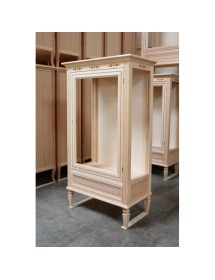 VETRINA CLASSICA 1 PORTA 1 CASSETTO IN LEGNO GREZZO L.75 P.43 H.135