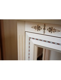 VETRINA CLASSICA 1 PORTA 1 CASSETTO IN LEGNO GREZZO L.75 P.43 H.135