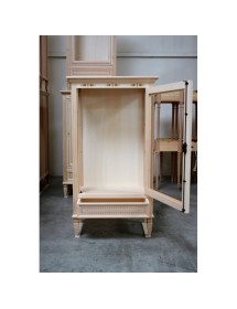 VETRINA CLASSICA 1 PORTA 1 CASSETTO IN LEGNO GREZZO L.75 P.43 H.135