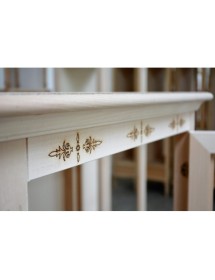 VETRINA CLASSICA 1 PORTA 1 CASSETTO IN LEGNO GREZZO L.75 P.43 H.135