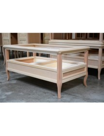 MOBILI 2G - TAVOLINO CLASSICO 2 CASSETTI LEGNO GREZZO L.115 P.65 H.55