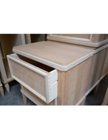 COMODINO CLASSICO 2 CASSETTI IN LEGNO GREZZO L.58 P.38 H.70