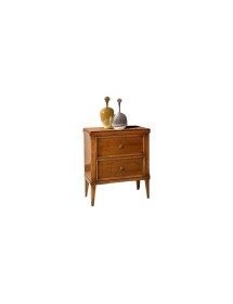 MOBILI 2G - COMODINO CLASSICO IN LEGNO 2 CASSETTI FINITURA BASSANO L.58 P.38 H.70