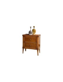 COMODINO CLASSICO 2 CASSETTI IN LEGNO GREZZO L.58 P.38 H.70