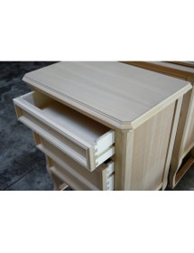 COMODINO CLASSICO 3 CASSETTI IN LEGNO GREZZO L.55 P.36 H.70