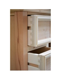 COMODINO CLASSICO 3 CASSETTI IN LEGNO GREZZO L.55 P.36 H.70