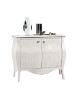 MOBILI 2G - Madia Credenza in legno 2 porte sagomata shabby chic bianco l.120 p.54 h.94