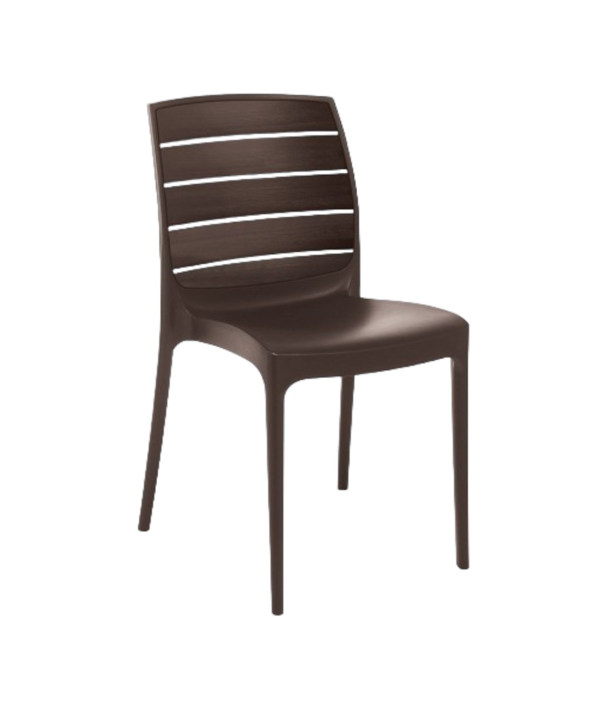 MOBILI 2G - SET 4 SEDIE DA GIARDINO IN POLIPROPILENE COLORE MOKA