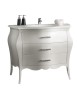 MOBILI 2G - Mobile bagno 3 cassetti bombato bianco shabby 108x55x82 vista frontale