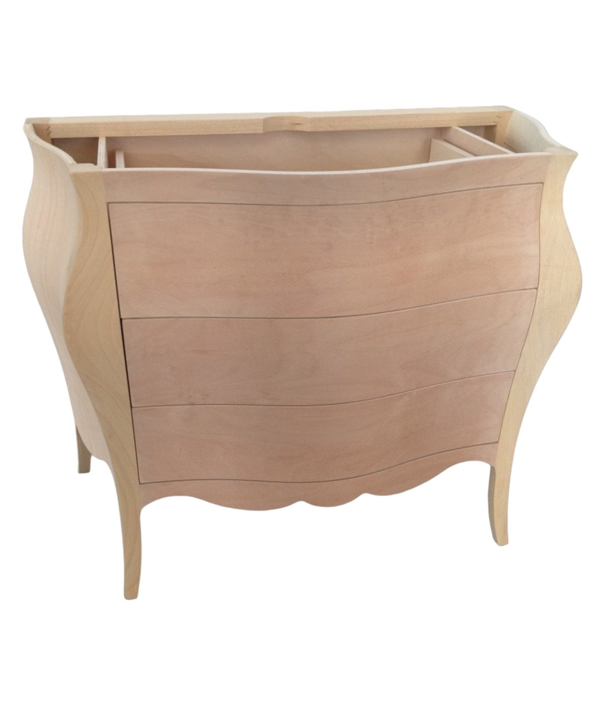 MOBILI 2G - MOBILE BAGNO BOMBATO 3 CASSETTI GREZZO  L.118 P.55 H.82