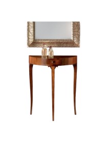 MOBILI 2G - CONSOLLE IN LEGNO 1 CASSETTO TINTA NOCE CON INTARSIO L.66 P.32 H.80