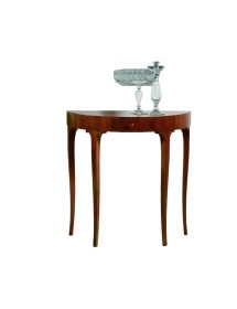 MOBILI 2G - CONSOLLE IN LEGNO 1 CASSETTO TINTA NOCE CON INTARSIO L.81 P.34 H.80