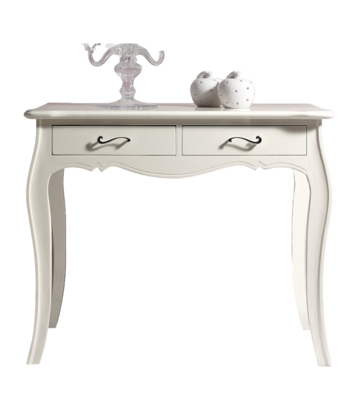 MOBILI 2G - CONSOLLE IN LEGNO LACCATA BIANCO OPACO MISURE L.101 P.38 H.82 (3108)