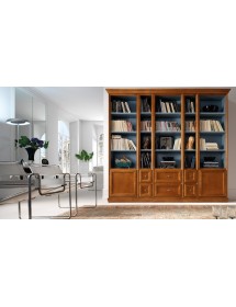 LIBRERIA SOGGIORNO CLASSICA IN LEGNO VARI COLORI L.250 P.45 H.224
