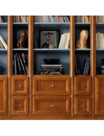 LIBRERIA SOGGIORNO CLASSICA IN LEGNO VARI COLORI L.250 P.45 H.224
