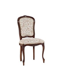 MOBILI 2G - SEDIA IMBOTTITA IN LEGNO MASSELLO INTAGLIATA CON FREGI