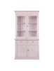 MOBILI 2G - CRISTALLIERA 2 PORTE LEGNO SHABBY BIANCO INVECCHIATO 105X42X206