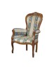 MOBILI 2G - POLTRONA IMBOTTITA IN LEGNO MASSELLO INTAGLIATA CON FREGI