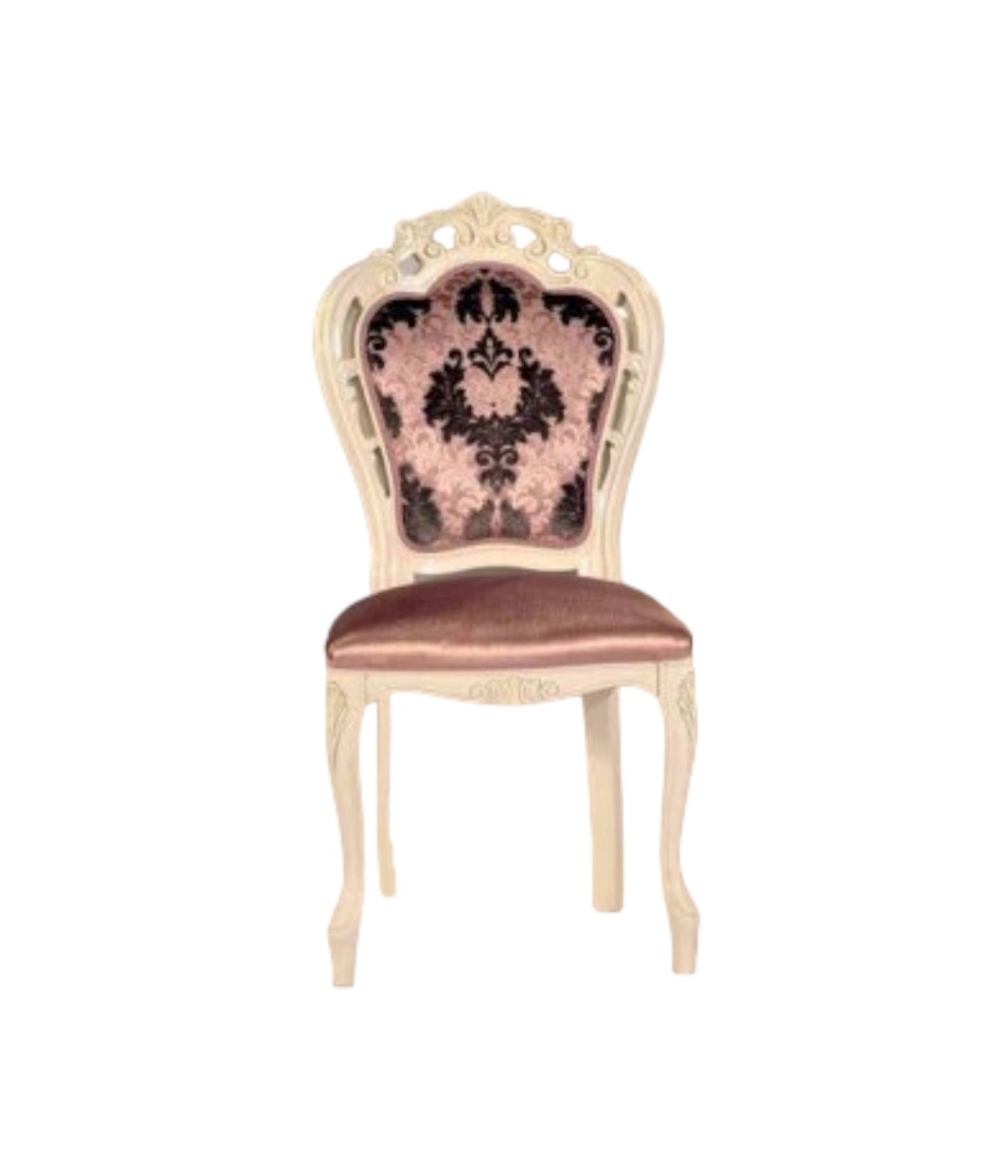 MOBILI 2G - SEDIA SHABBY CHIC IMBOTTITA IN LEGNO MASSELLO INTAGLIATA CON FREGI