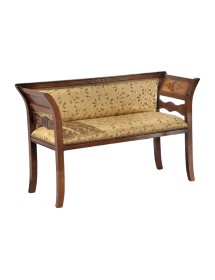 DIVANETTO IMBOTTITO IN LEGNO CON FREGI 116X45X77