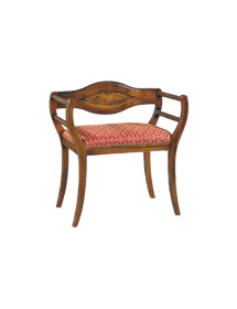 MOBILI 2G - POLTRONA IMBOTTITA IN LEGNO MASSELLO INTAGLIATA CON DECORI