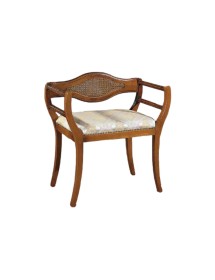 MOBILI 2G - POLTRONA IMBOTTITA IN LEGNO MASSELLO INTAGLIATA CON FREGI