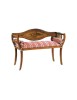 DIVANETTO IMBOTTITO IN LEGNO INTAGLIATO 103x38x77