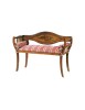 DIVANETTO IMBOTTITO IN LEGNO INTAGLIATO 103x38x77