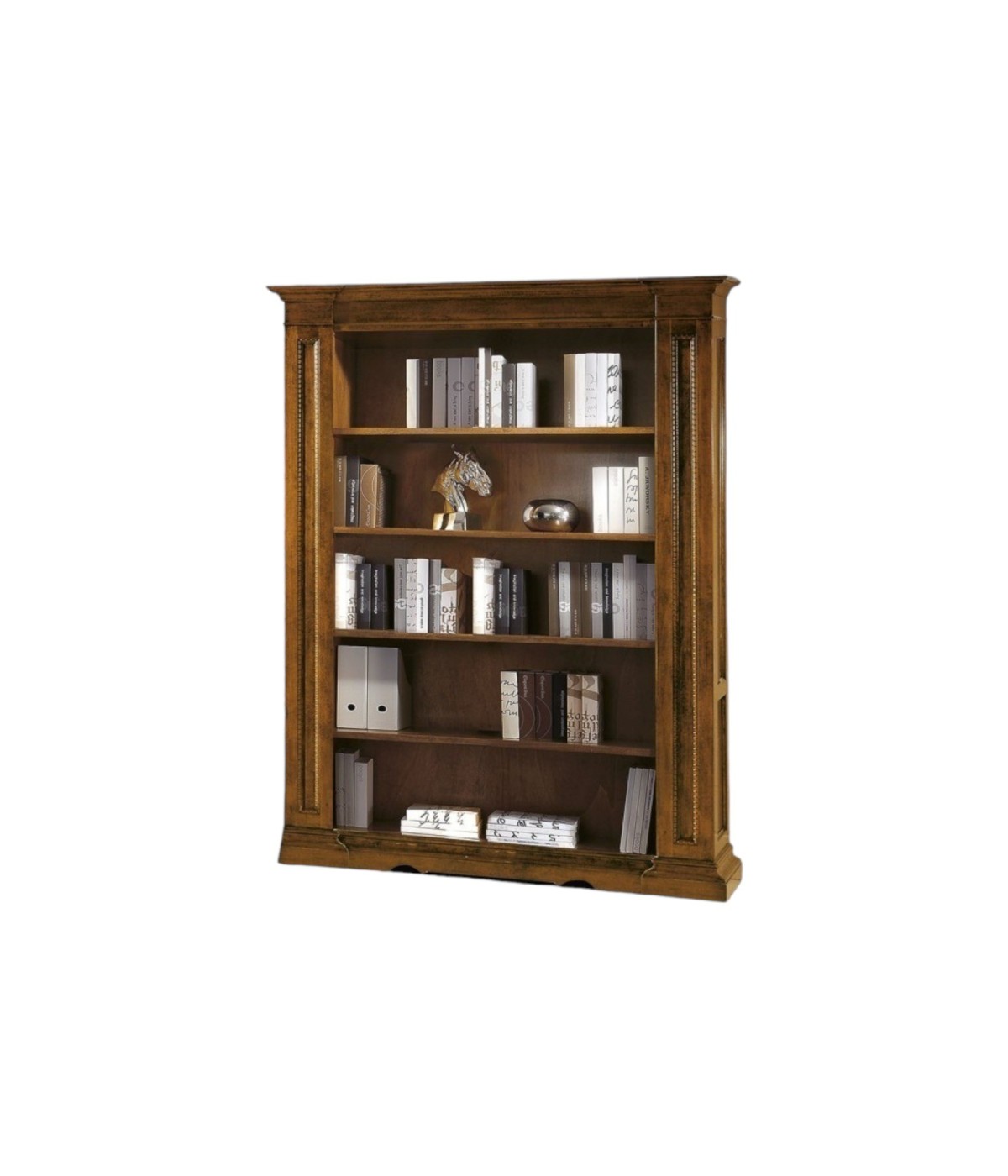 MOBILI 2G - LIBRERIA CLASSICA 5 RIPIANI IN LEGNO BASSANO 160X43X206