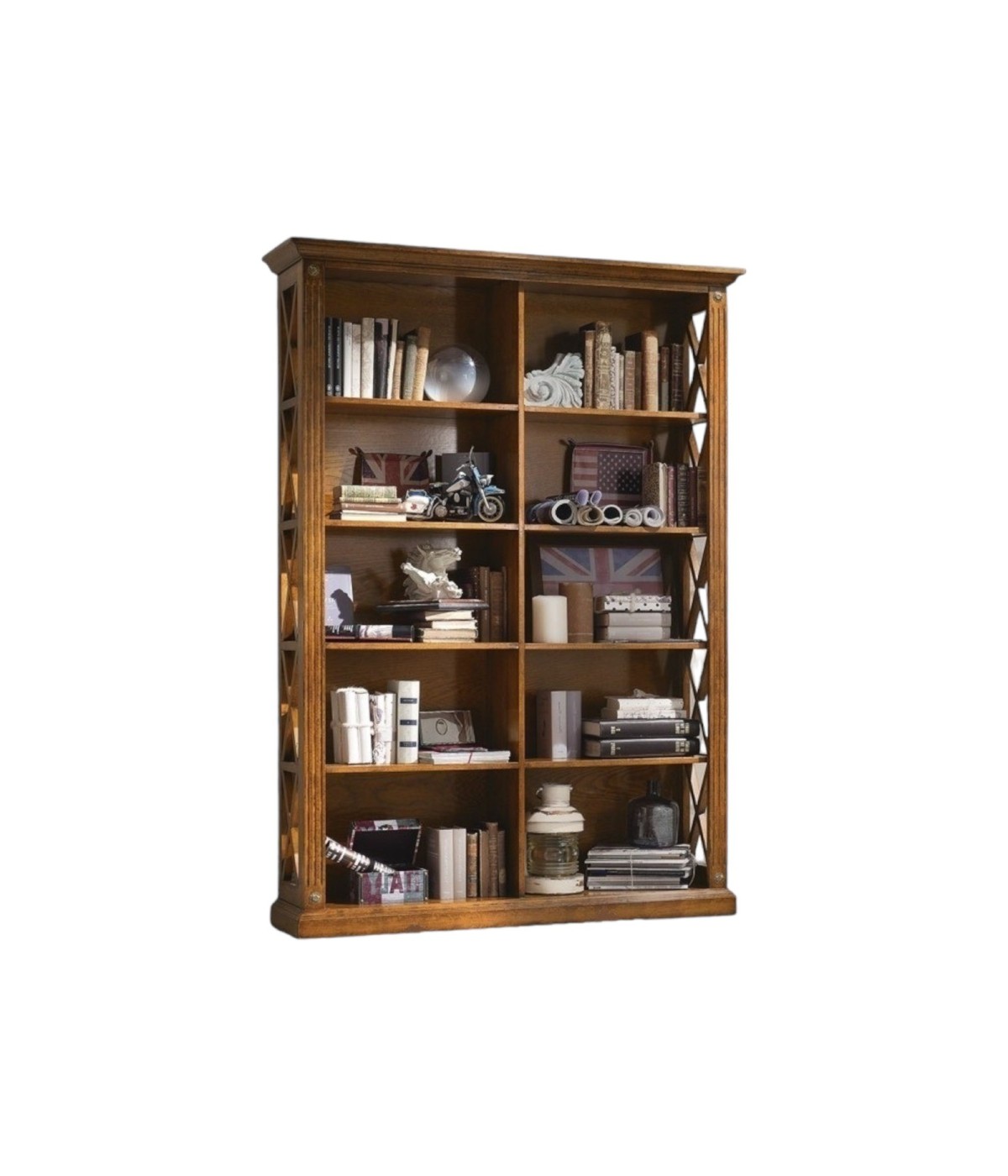 MOBILI 2G - LIBRERIA CLASSICA 10 RIPIANI IN LEGNO BASSANO 133X40X191