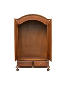 MOBILI 2G - ARMADIO ARTE POVERA 2 PORTE GENDARME IN LEGNO TINTA NOCE 125x60x200 vista laterale