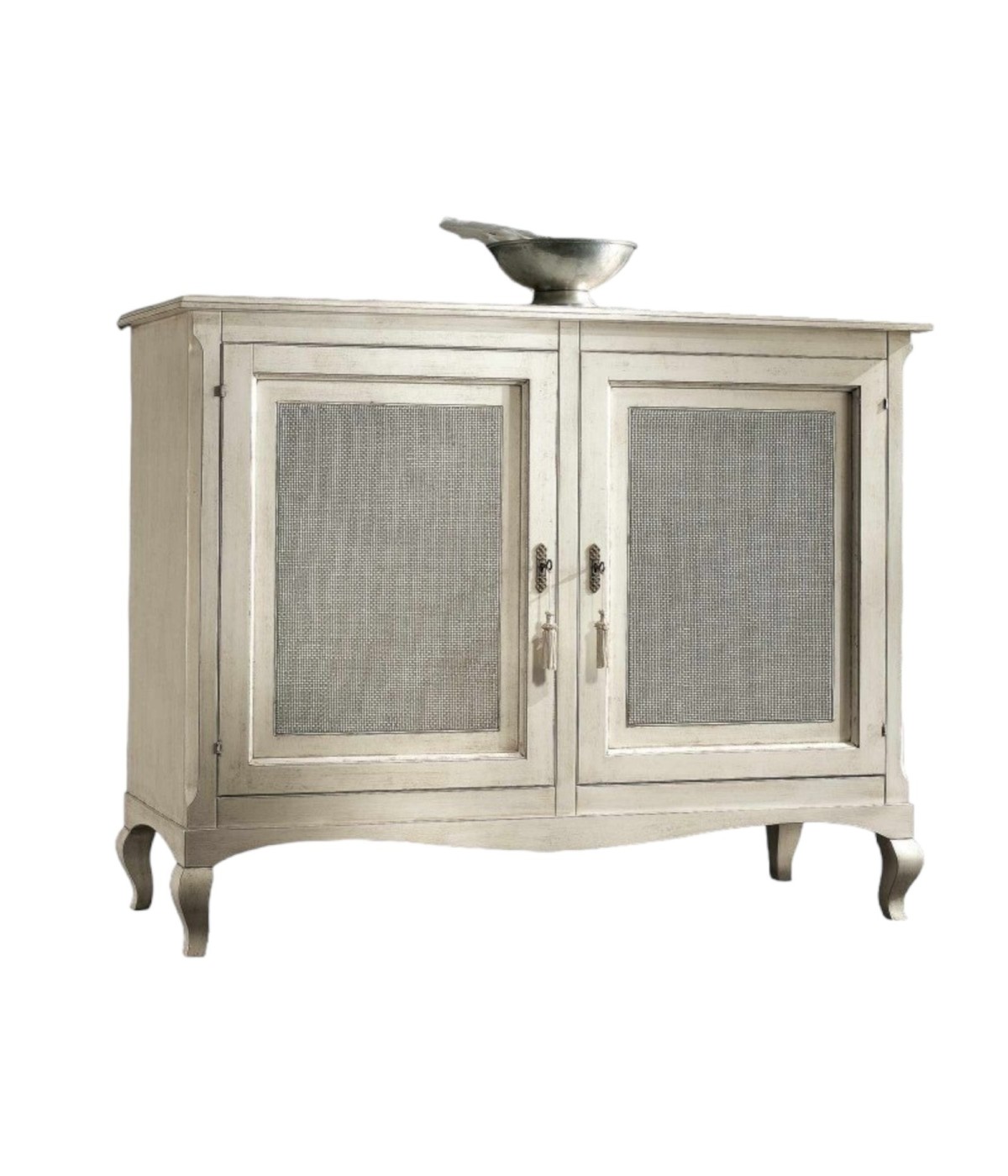 MOBILI 2G - CREDENZA 2 PORTE CLASSICA PAGLIA DI VIENNA SHABBY 145X49x113