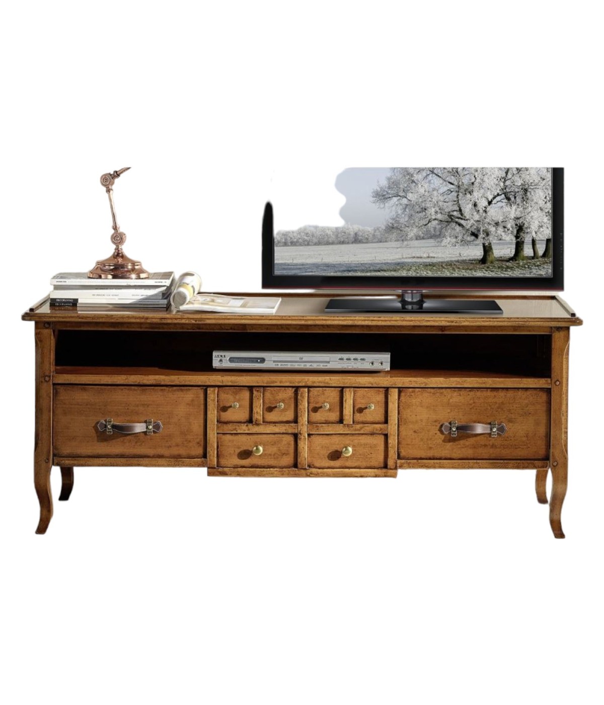 MOBILI 2G - PORTA TV 1 CASSETTO CLASSICO LEGNO BASSANO 135X45x54