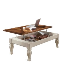 MOBILI 2G - TAVOLINO PIANO RIALZABILE LEGNO SHABBY 130X70x48