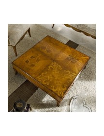 TAVOLINO QUADRATO 4 CASSETTI LEGNO CLASSICO 100X100x33