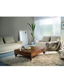 TAVOLINO QUADRATO 1 CASSETTO LEGNO CLASSICO 90X90x33