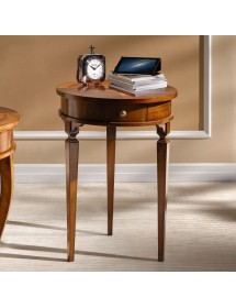 TAVOLINO ROTONDO LEGNO INTARSIATO BASSANO 50X50x73
