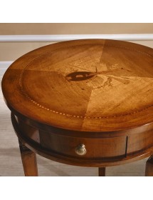 TAVOLINO ROTONDO LEGNO INTARSIATO BASSANO 50X50x73