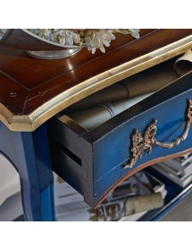 CONSOLLE 700' CLASSICA IN LEGNO SHABBY/ORO 100X36x78