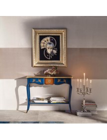 CONSOLLE 700' CLASSICA IN LEGNO SHABBY/ORO 100X36x78