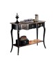 MOBILI 2G - CONSOLLE 700' CLASSICA IN LEGNO SHABBY NERO/ORO 100X36x78